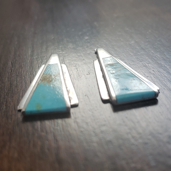 Sterling Silver & Turquoise earrings - Picture 6 of 6